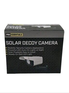 Pro Essentials Solar Decoy Security Camera Fake CCTV Outdoor LED Light Simulated
